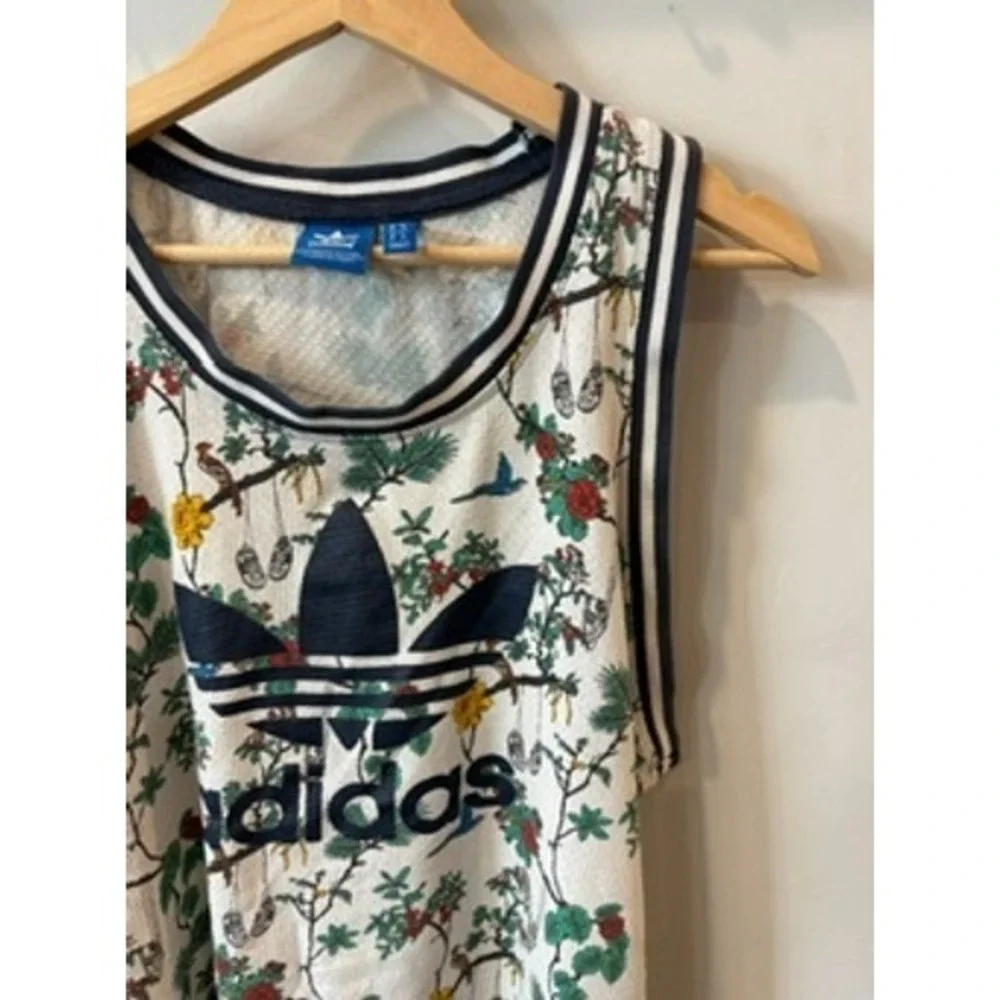 Adidas Originals Floral Bird Mesh Tank Top